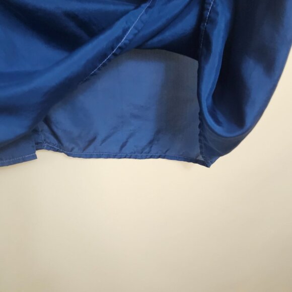 VTG Mens Business Casual Work Office Lounge 100% Silk Blue Dress Shirt Croquet M - Picture 8 of 9